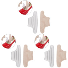 3Pcs Back Heel Inserts Beige Cloth Silicone Gel Comfortable Foot Care