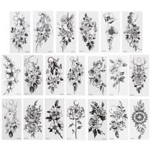 60Sheets Sketch and Flower Tattoos Stickers for Body Art