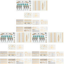 36PVC Creatieve Gouden Metallic Tattoos Stickers Voor Festival Look