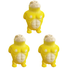 3Pcs Compact Yellow Gorilla Stress Relief Toys for Kids and Parties