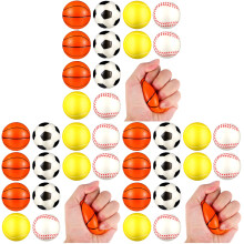 36Pcs Mini Stress Balls Sports Squeeze Toys Assorted Colors Durable PU