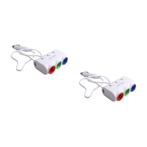 2Pièces Chargeur Double USB ABS Adaptateur Allume-Cigare 1