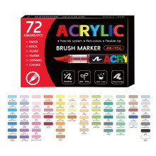 Soft Brush Tip Acrylic Marker Pens for Card Making-72 colors