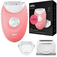 Depilador - BRAUN - SE3277 - Rosa - Conforto máximo - Pele lisa duradoura