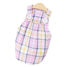 Rosa XXL kariertes Baumwollkleid für Hunde Alltagskleidung