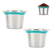 2 piezas de cápsulas de café recargables de acero inoxidable