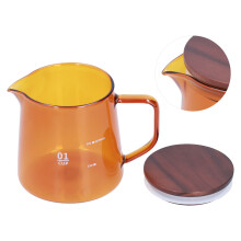 300ml Borosilicate Glass Cup with Lid Brown