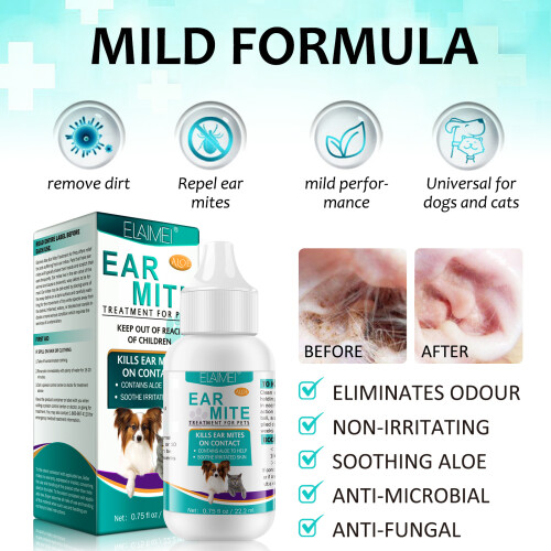 Aceite para ácaros del oído de mascotas 22,2 ml