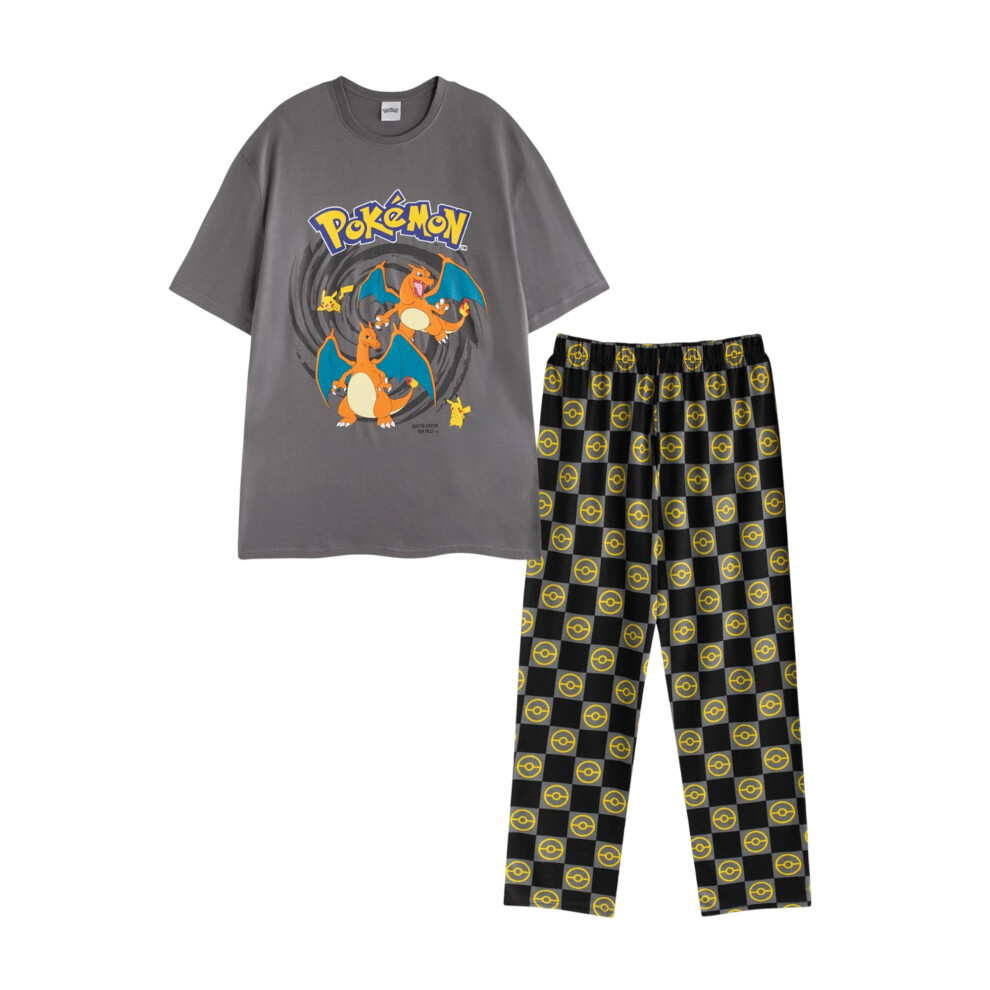 Pokémon (Xl, ) Pokemon Mens Pikachu & Charizard Short-Sleeved Long Pyjama Set Multicoloured