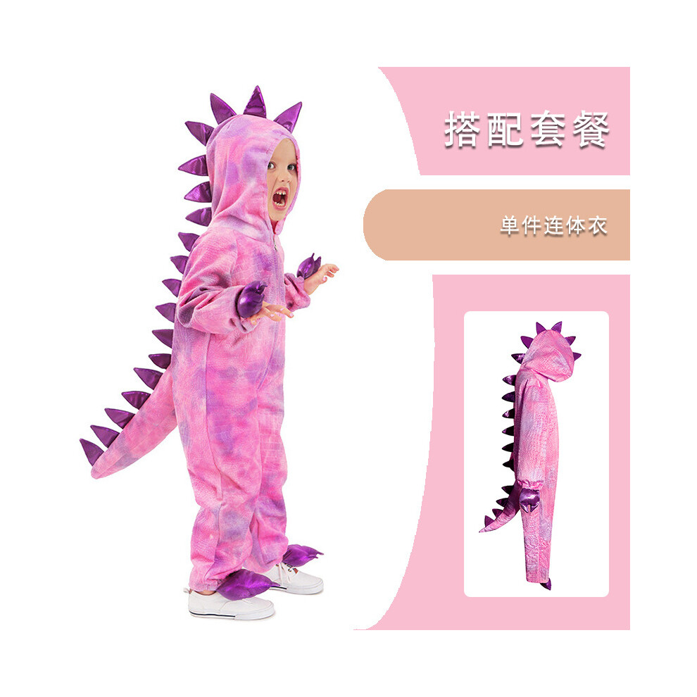 Photos - Fancy Dress  Halloween Dinosaur Pajamas Jurassic Tyrannosaurus Rex Animal Performance Costume(Pink, S)