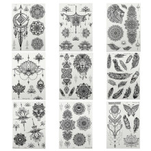 18St Zwarte Mandala Body Art Tattoos Stickers Creatief En Modieus