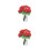 2Pièces Mini Rose Rouge Résine Décor Maison Miniature 2