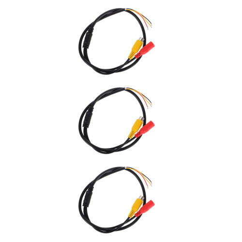 3Pièces Câbles Caméra Rca+dc Étanches Multiusage Pour Auto 2