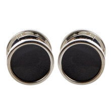 (One Size, Black) Hugo Mens Polished Round Formal Cufflinks