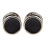 (One Size, Black) Hugo Mens Polished Round Formal Cufflinks 1