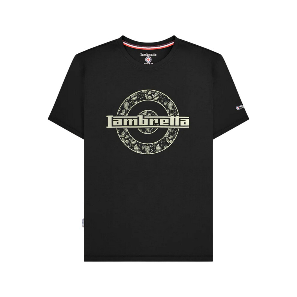 Lambretta (Xl, Black) Mens Paisley Target T-Shirt