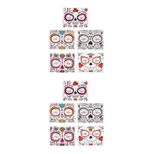 Assorted Color Halloween Face Tattoos Easy Remove Paper Stickers 1