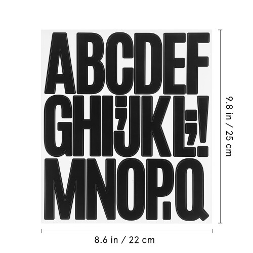 24 Autocollants Lettres Vinyle Noir, Forte Adhérence Décor 1