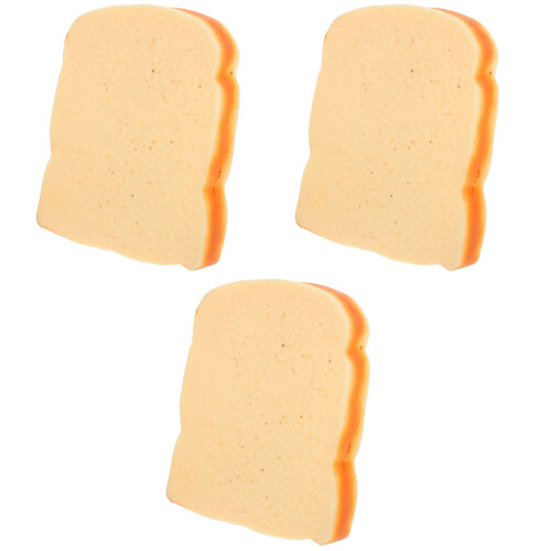 3Pcs Portable Orange Sensory Toys Tpr Simulation Bread Squeeze 1