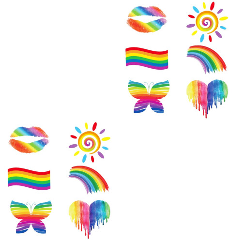48Pcs Assorted Color Party Stickers Temporary Tattoos Safe Waterproof 1