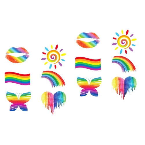 48Pcs Assorted Color Party Stickers Temporary Tattoos Safe Waterproof 2