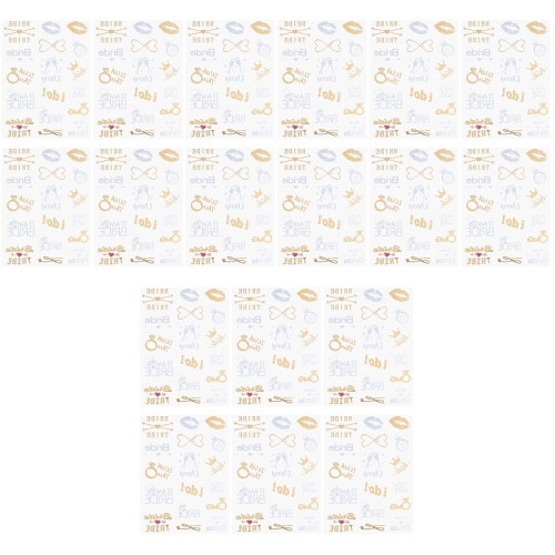 18Sheets Creative Bachelorette Party Tattoos Multi Color Arm Stickers 1