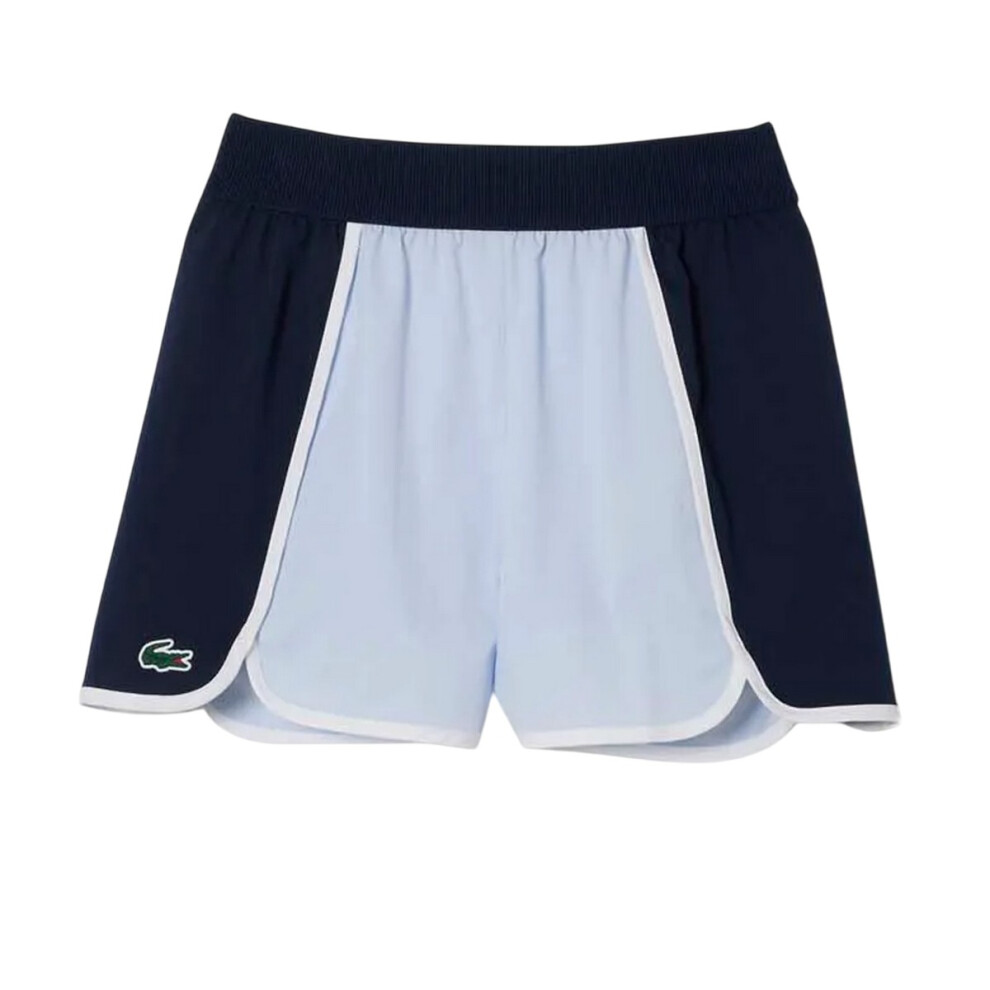 Lacoste (8 Uk, Blue) Womens/Ladies Diamond Taffeta Stretch Sport Shorts