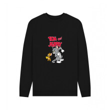 (M, Black) Tom and Jerry Unisex Adult Cheese Sweatshirt