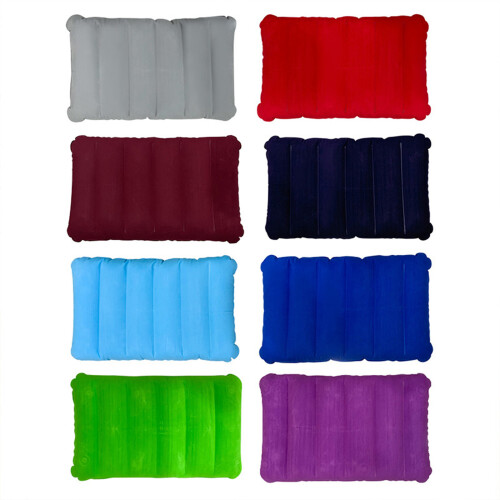 Folding Camping Air Pillow Portable PVC Texture for-Wine Red 1