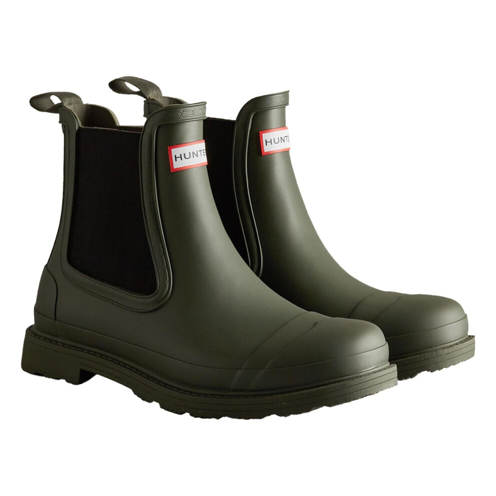 Hunter (10 Uk, Dark Olive) Mens Commando Chelsea Boots Green,Multicoloured
