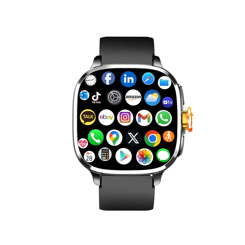 (Black) Smartwatch 5G Full Netcom Smart Watch With 190 Rotary Camera Gps Position Wifi Nfc 2100Mah Battery 2.4Inch Amoled Black 6900890400956