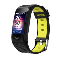 (Black Yellow) Smart Watches Waterproof Sports Fitness Tracker Smartwatch Heart Rate Monitor Music Control For Android IOS