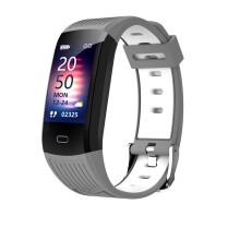 (Grey White) Smart Watches Waterproof Sports Fitness Tracker Smartwatch Heart Rate Monitor Music Control For Android IOS