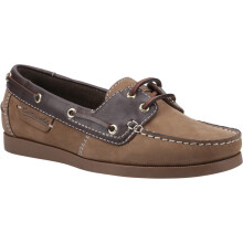 (4 UK, Taupe) Cotswold Womens/Ladies Waterlane Leather Boat Shoes