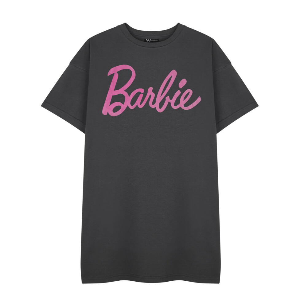 Barbie (Xl, ) Womens/Ladies Logo T-Shirt Dress Grey