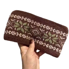 Knit Yarn Bohemian Hairband NonSlip Comfortable Stretchy-Coffee