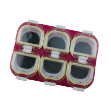 Angelgerät-Aufbewahrungsbox, 6 Schlitze, magnetische Fächer,-Rot
