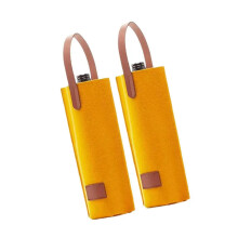 Stylish Single Bottle Wine Carriers Bag 2PCS Felt Wine-Yellow