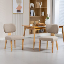 WestWood Set of 2 Fabric Dining Chair Cream