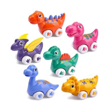Speelgoedauto - Dinosaurus - 6 stuks - Meerkleurig - Voor kinderen van 1-4 jaar