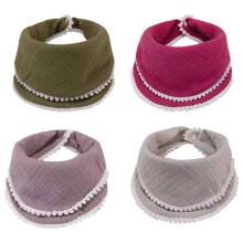 Bavoirs pour bébé en mousseline, composés de 4 couches de coton, absorbants, respirants et doux.
