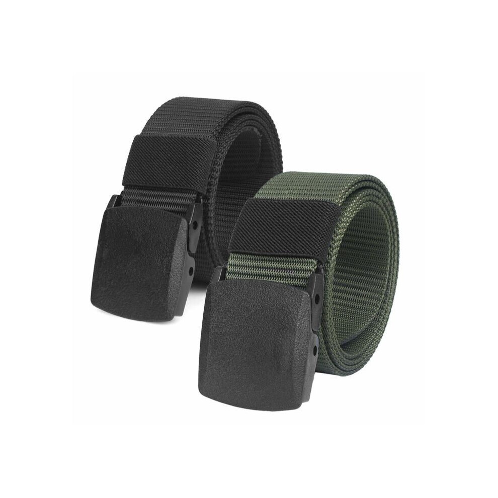 Set Of 2 Unisex Nylon Canvas Belts, Infinitely Adjustable Fabric Belts Aihontai