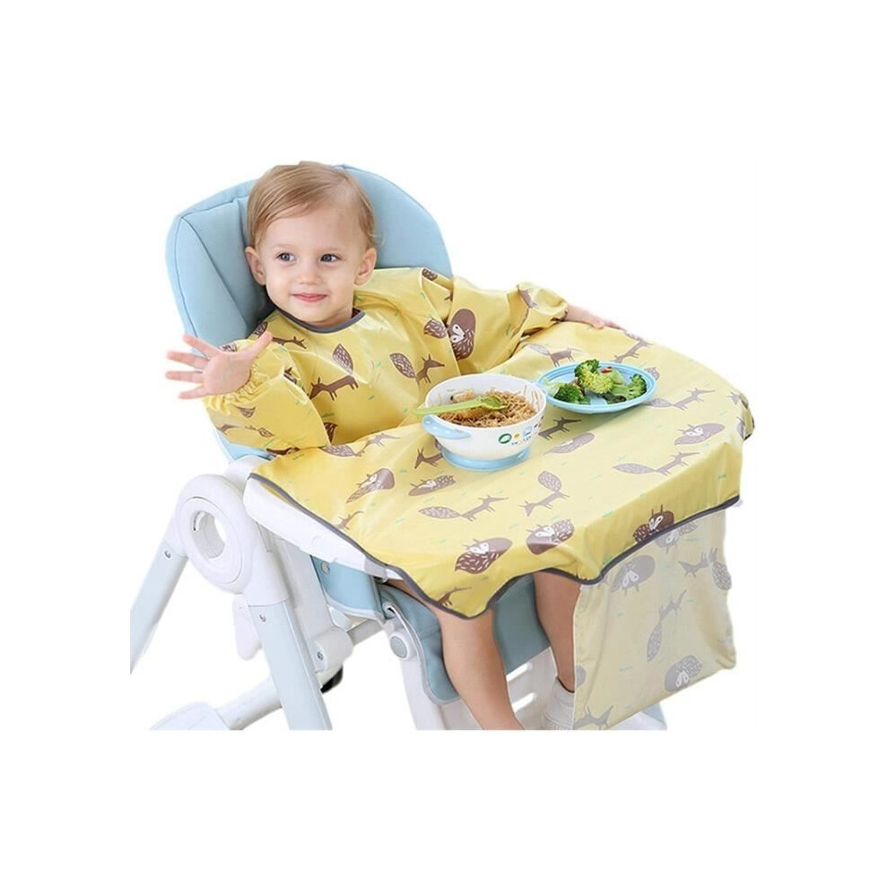 Aihontai Baby Bib & Weaning Bib With Sleeved Bib - Lx - Unisex - Yellow - For 6 Month Old Babies