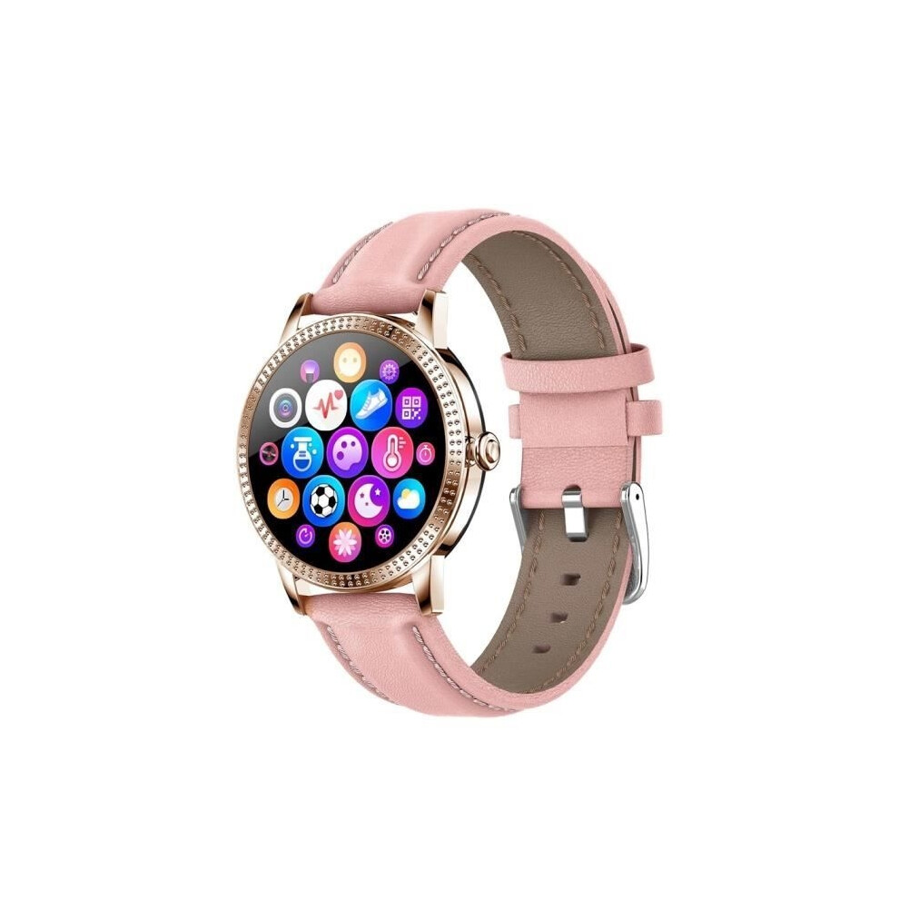 Cf18pro Women's Smartwatch Heart Rate Monitor Fitness Tracker Ip67 Waterproof For Android And Ios - Pink 9149891812109