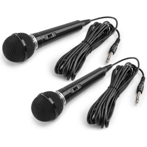 Bedrade microfoons - FENTON - DM100 - Set van 2 microfoons - 3 meter kabel - 6,35 mm jackplug