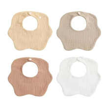 Bavoirs pour bébé, lot de 4 bavoirs pour nouveau-né, bavoirs en coton à boutons, bavoirs anti-bave pour l'allaitement, adaptés aux enfants