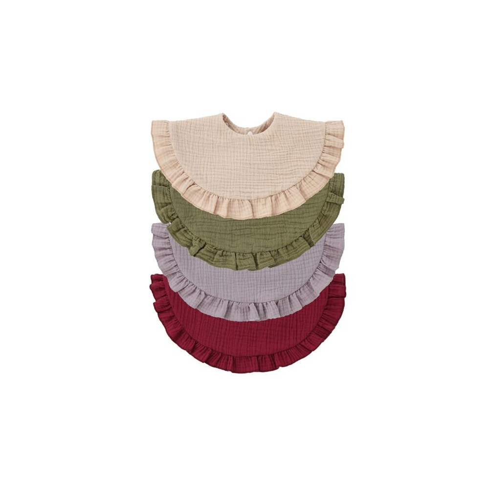 Aihontai Set Of 4 Lace Baby Bibs, Drool Bibs, Cotton Yarn Bibs, Baby Products, Type: Style 1