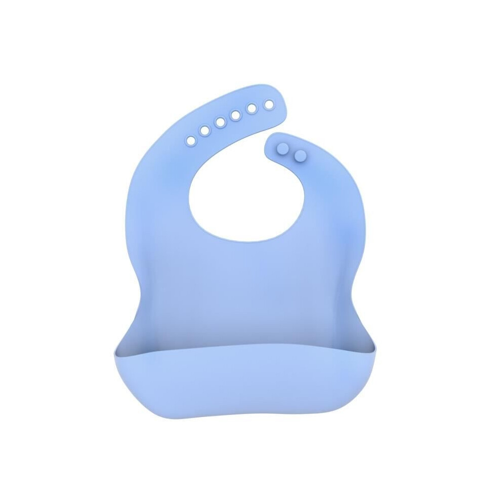 Intirilife Baby Bib In Silicone With Drainer, Bpa-Free, Easily Dishwasher Safe Blue Aihontai