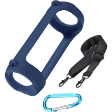 Siliconen hoesje voor de JBL Flip 6 draagbare Bluetooth-luidspreker - Ultralicht - Met karabijnhaak en schouderriem - Blauw