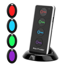 Wallet finder with 1 transmitter and 4 receivers, key locator, 5-piece anti-loss kit for keys and glasses